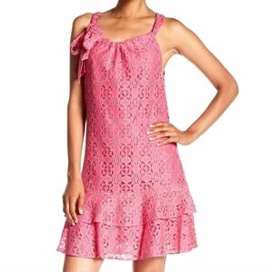 Trina Turk Jaunty Scoop Neck Dress In Pink Oleander